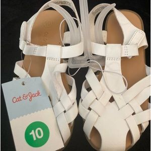 Cat & Jack girls 10 white sandals